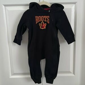 Roots Black One-Piece with Red/Gold Logo